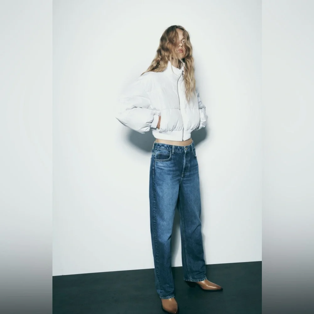 Zara Water And Wind Protection Cropped Puffer Anorak White Crop Jacket Small - Picture 6 of 12